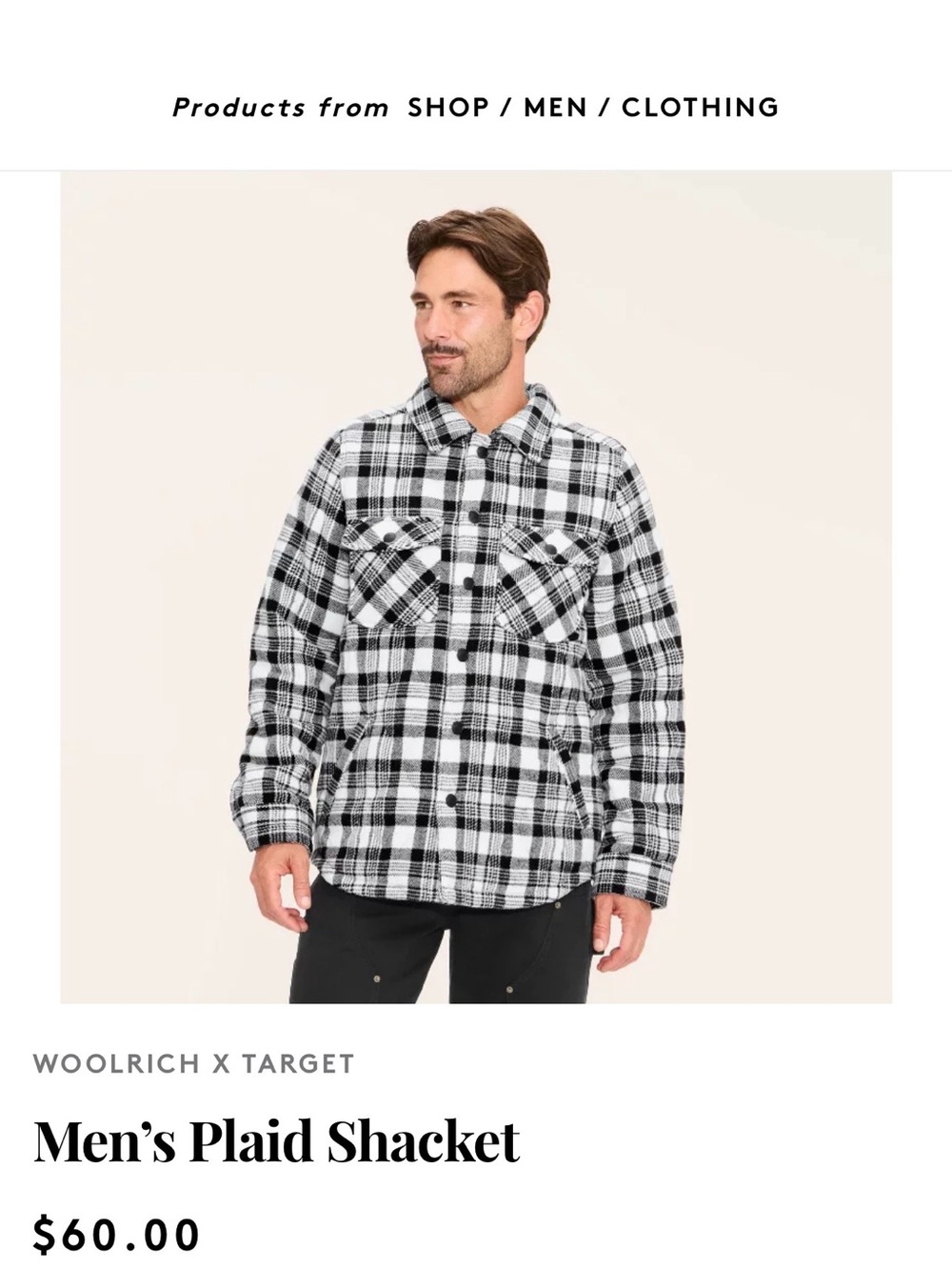 Woolrich Black and White Plaid Shacket